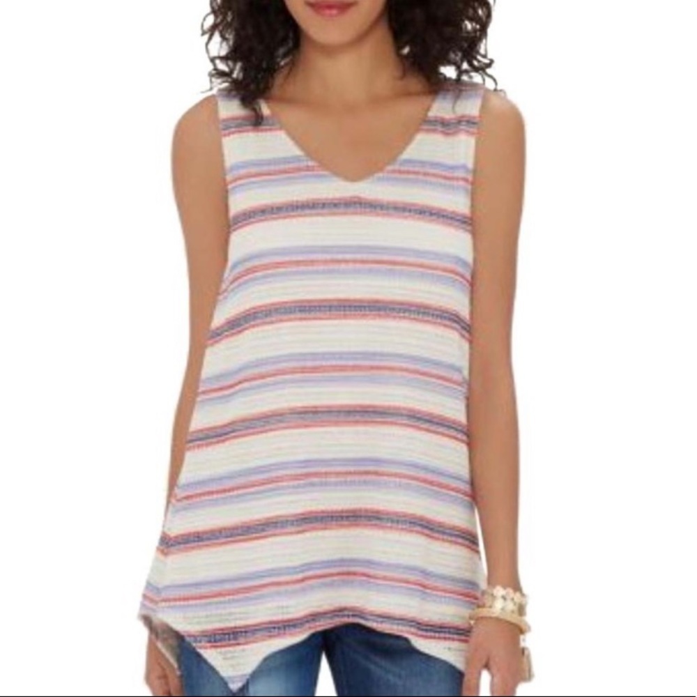 NWT The Limited Women’s White Striped Open Back Tank Top Size Small
